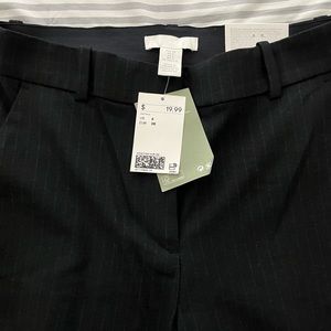 Size 6 H&M Black with thin white stripes slacks. NEW!